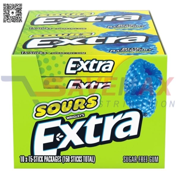 EXTRA SOURS BLUE RASPBERRY 10CT/15ST
