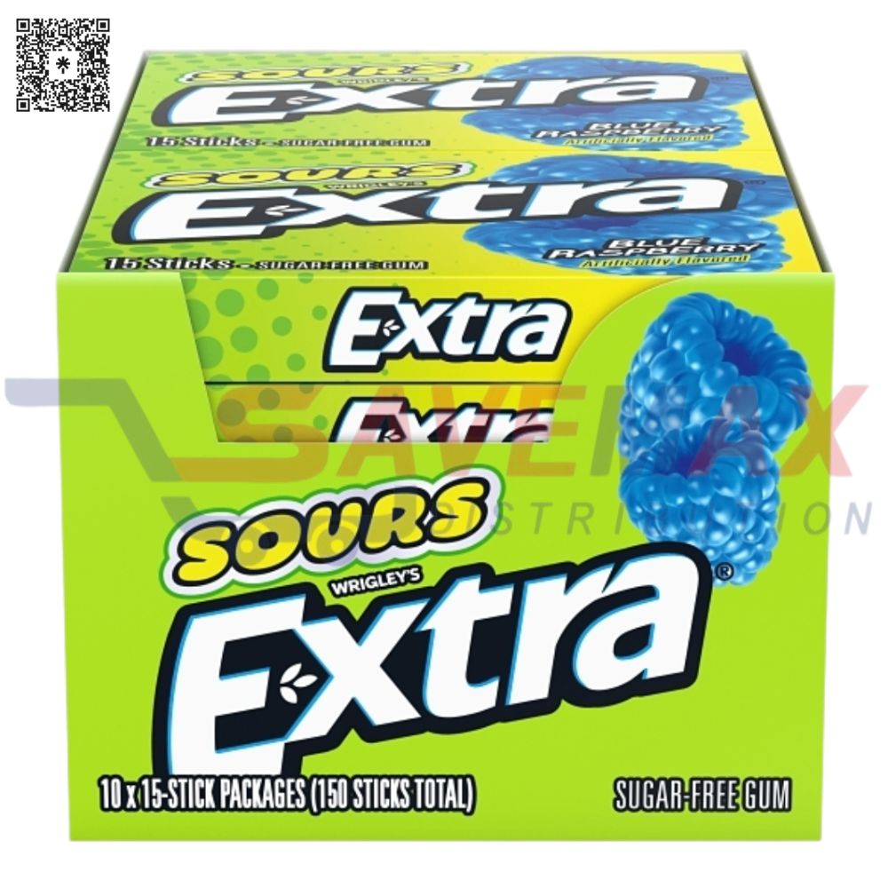 S11194 EXTRA SOURS BLUE RASPBERRY 10CT/15ST - Image 1