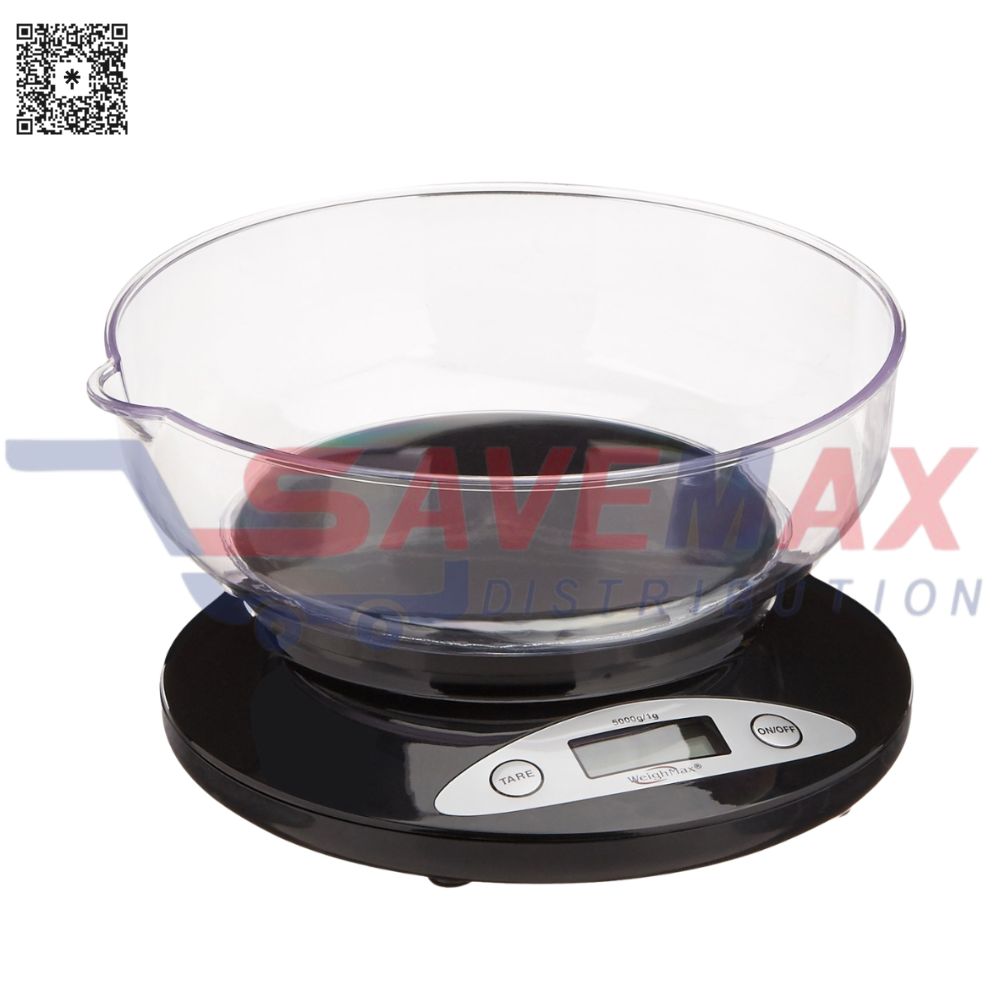 S11200 WEIGHMAX GLASS TOP KITCHEN SCALE WITH LARGE BOWL - Image 1