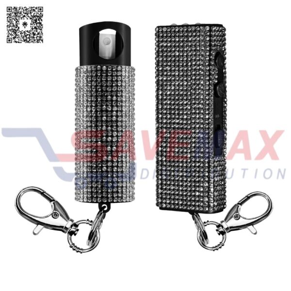 STUNGUN & PEPPER SPRAY RHINESTONES COMBO BLISTER