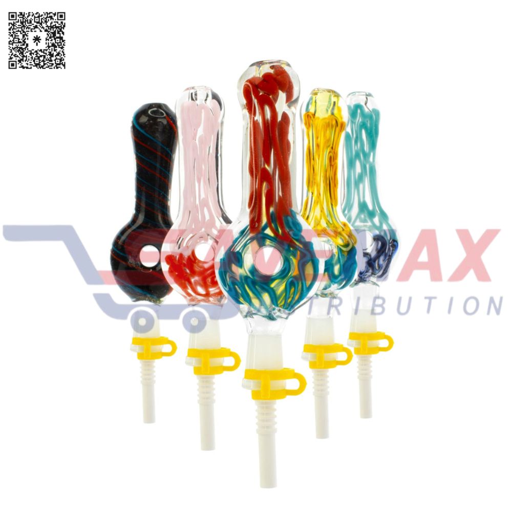 S11272 GLASS STRAW DONUT NECTAR COLLECTOR CERAMIC TIP - Image 1
