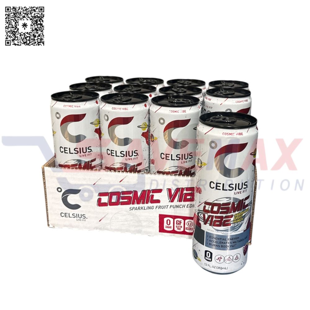 S11363 CELSIUS COSMIC VIBE FRUIT PUNCH 12/12OZ - Image 1