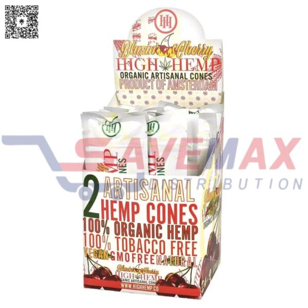 HIGH HEMP ORGANIC BLAZIN CHERRY  WRAPS  CONES 2/ 15 CT