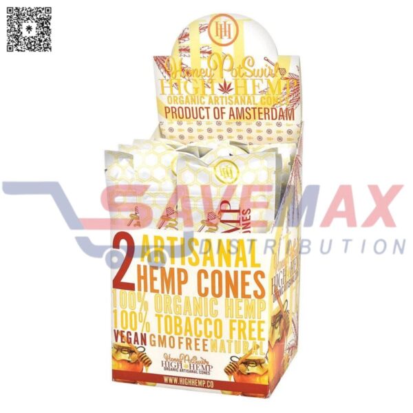 HIGH HEMP ORGANIC WRAPS  HONEY POT CONES 2/ 15 CT