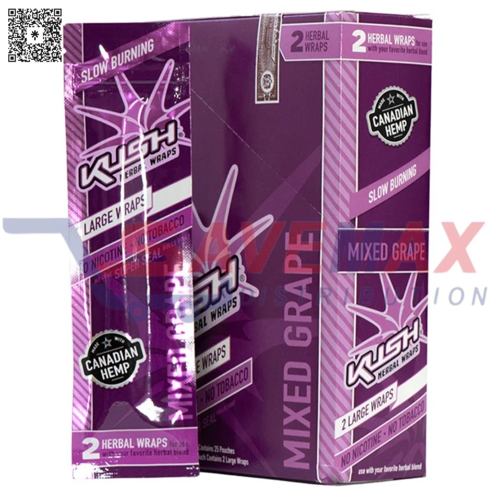 S03584 KUSH HERBAL WRAPS MIXED GRAPE 25/2PK - Image 1