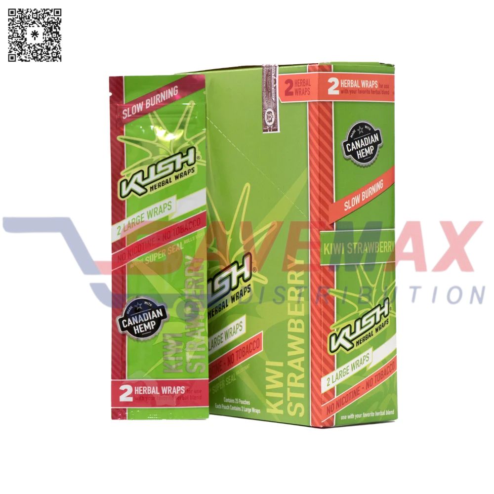 S03586 KUSH HERBAL WRAPS KIWI STRAWBERRY 25/2PK - Image 1