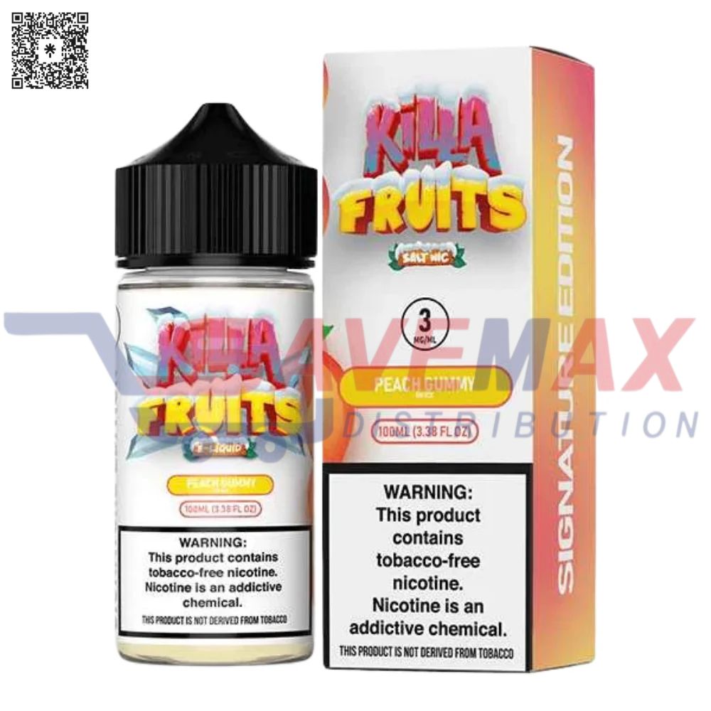 S04697 KILLA FRUIT OIL PEACH GUMMY 100ML 3MG - Image 1