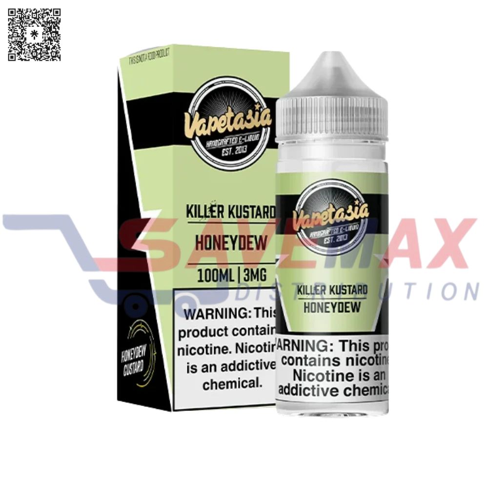 S05000 VAPETASIA KILLER KUSTARD HONEYDEW 100ML 3MG - Image 1