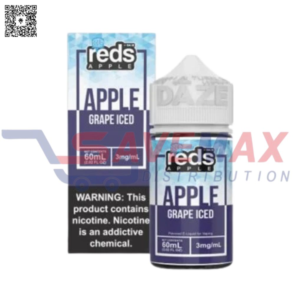 S05042 DAZE REDS ICED APPLE GRAPE 60ML 3MG - Image 1