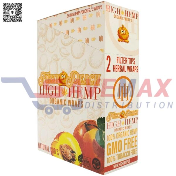 HIGH HEMP ORG WRAP FUZZY PEACH 2/25 CT