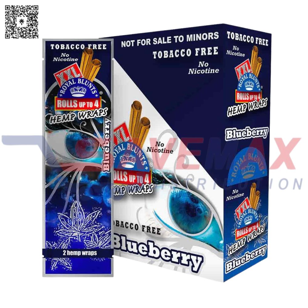 S05694 XXL RYL BLUNTS HEMP WRAPS BLUEBERRY 25/2CT - Image 1