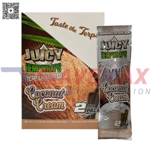 JUICY HEMP WRAPS COCONUT CREAM 25PK/2CT