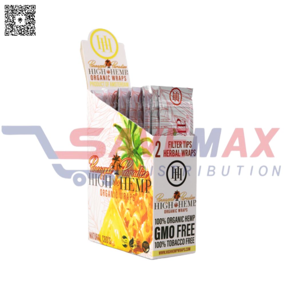S07525 HIGH HEMP ORGANIC WRAPS PINEAPPLE PARADISE CONES 2/ 15 CT - Image 1