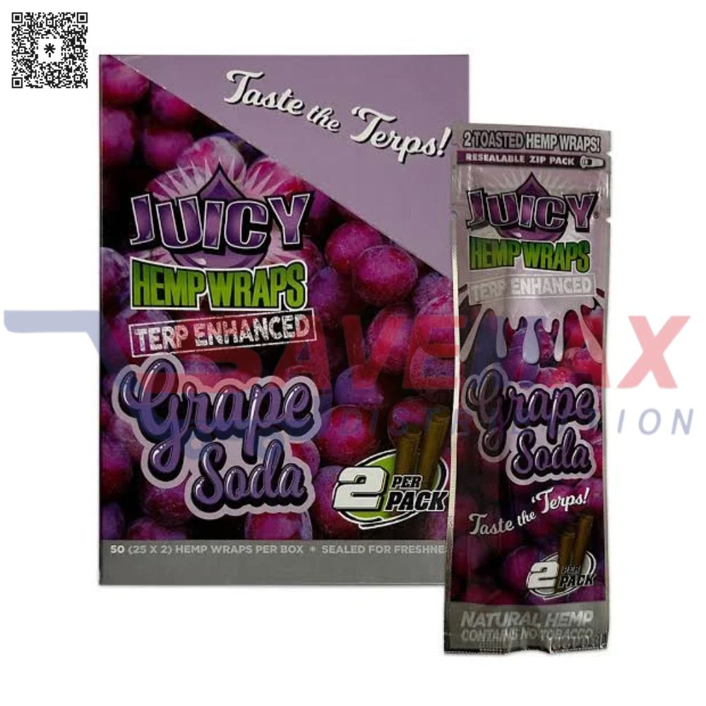 S08356 JUICY HEMP WRAPS GRAPE SODA 25CT/2CT - Image 1